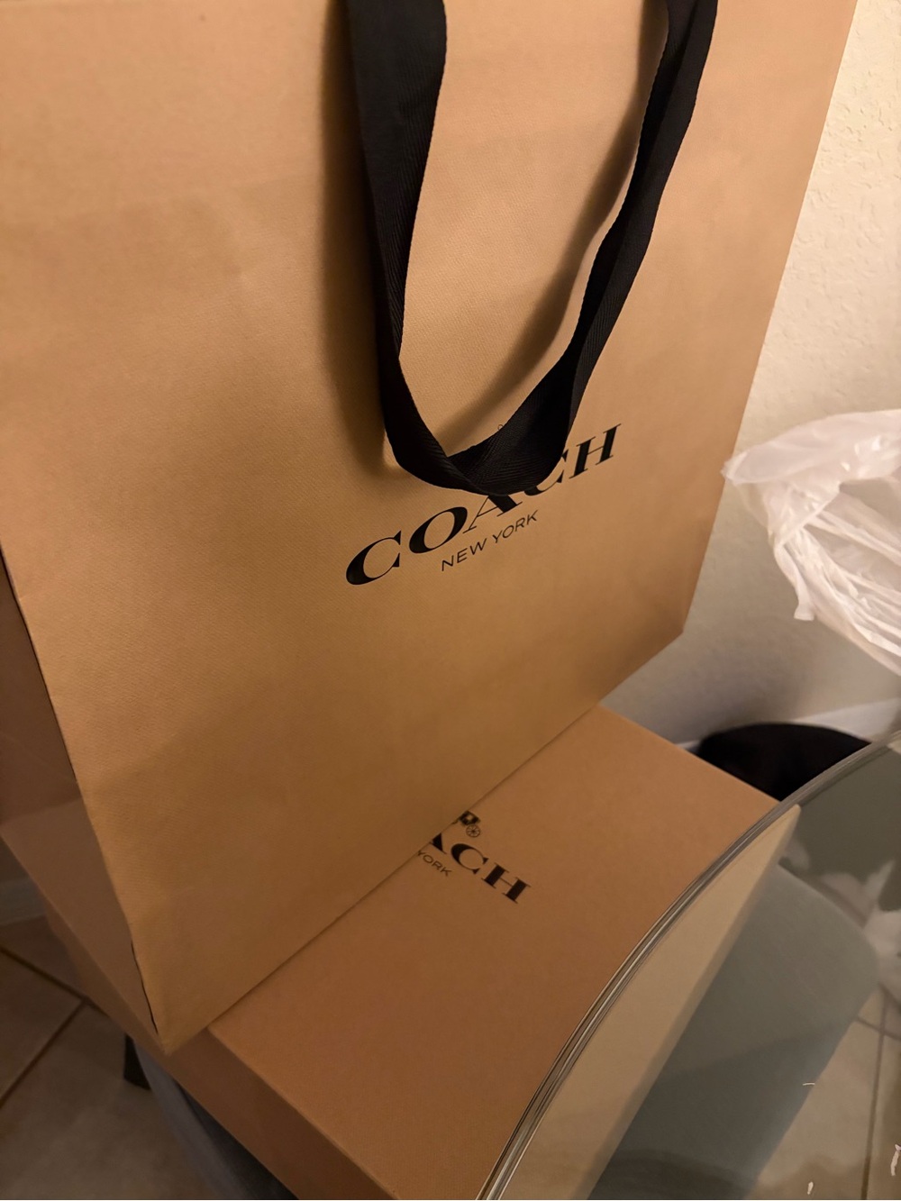 SOLD- Coach Chelsea 30 Black w/ Brass Chain Strap - Picture 11 of 11